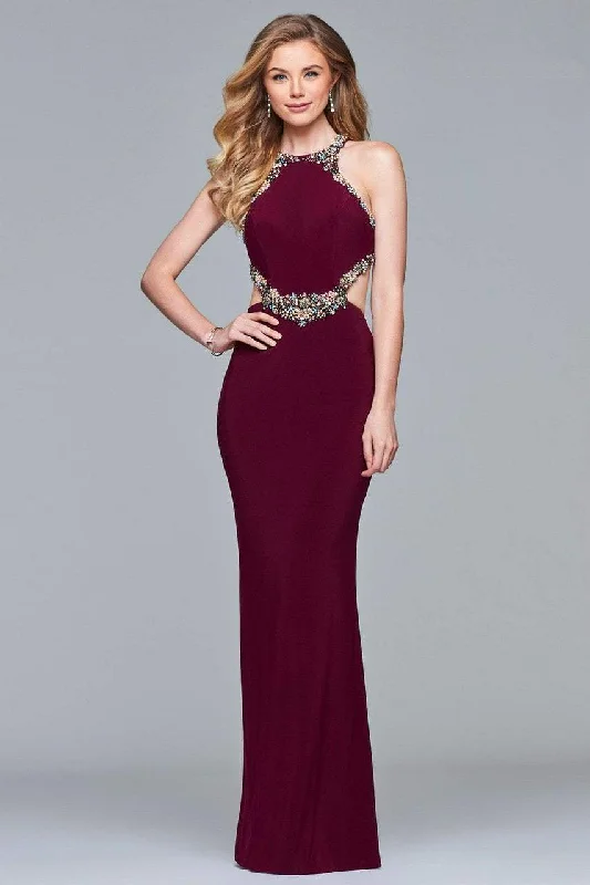 Faviana - s10026SC Sleeveless Embellished Cutout Column Gown Cocktail unclassified dresses