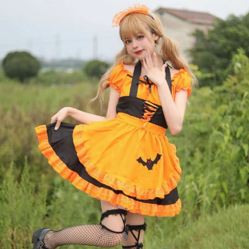 Halloween Night Bat Maid Dress Bright color unclassified dresses