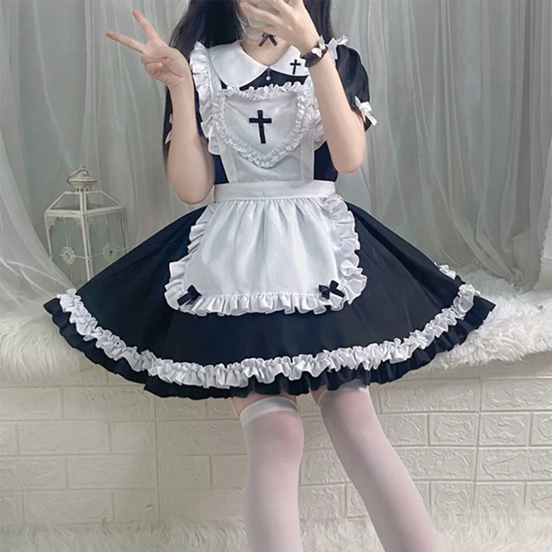 "Holy Maid" Ruffle Maid Dress Mesh unclassified dresses