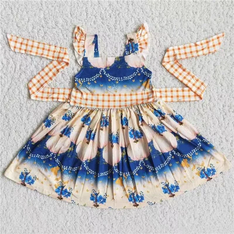 Infant baby girls pumpkin twirl dress Date night unclassified dresses