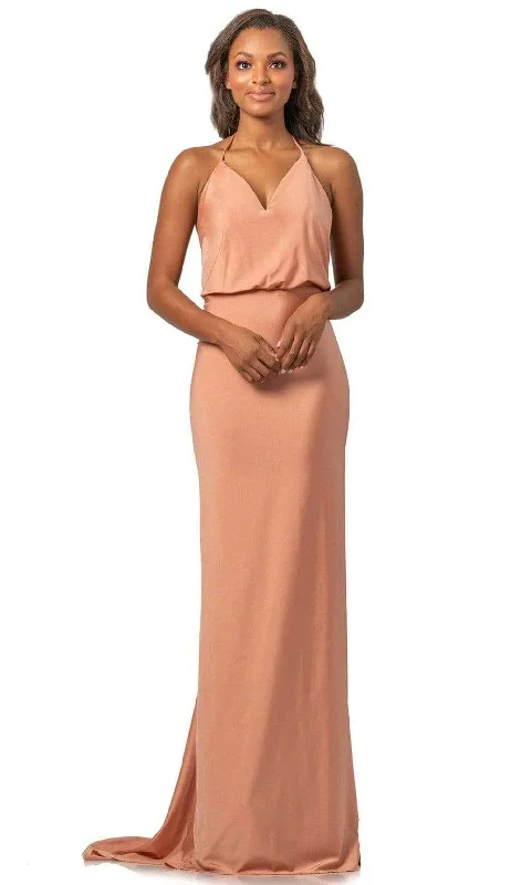 Johnathan Kayne - 2059SC V-Neck Ruched Back Blouson Gown Elegant unclassified dresses