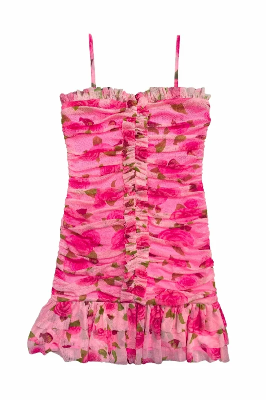 JUNIOR BOBBI ROSE MESH RUFFLE DRESS Bright color unclassified dresses