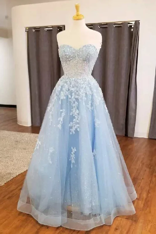 Light Blue Appliques Sweetheart A-Line Prom Dress Comfortable unclassified dresses