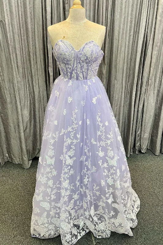 Lilac Appliques Sweetheart A-Line Prom Dress Unique unclassified dresses