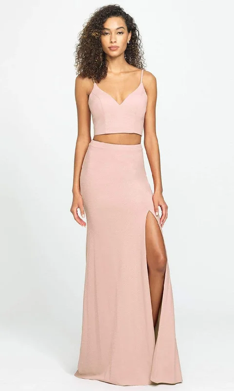 Madison James - 19-123SC V-Neck Two Piece High Slit Dress Fall unclassified dresses