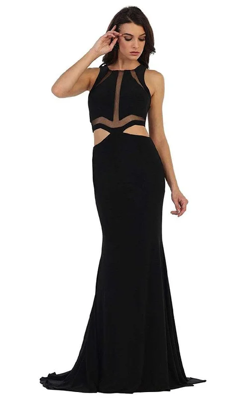 May Queen - MQ1436SC Sleeveless Cutouts Sheath Dress Tiered unclassified dresses