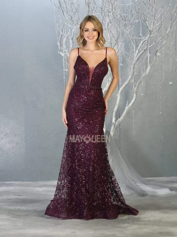 May Queen - MQ1752 Beaded Open Back Prom Dress Embroidered unclassified dresses