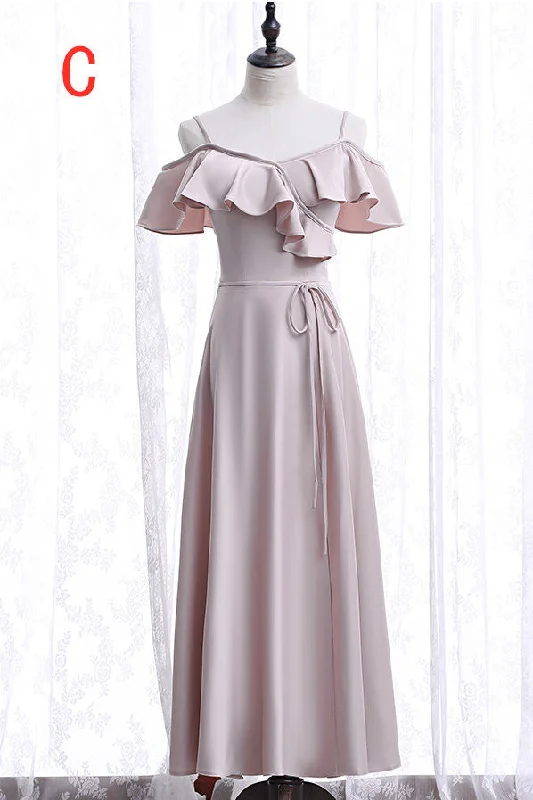 Off the shoulder Light Pink Bridesmaid Dress Smocked unclassified dresses