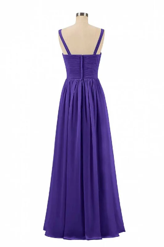 Purple Chiffon Sweetheart Straps A-Line Bridesmaid Dress Beach unclassified dresses