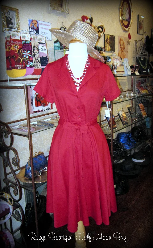 Red button down Hostess Dress Ruched unclassified dresses