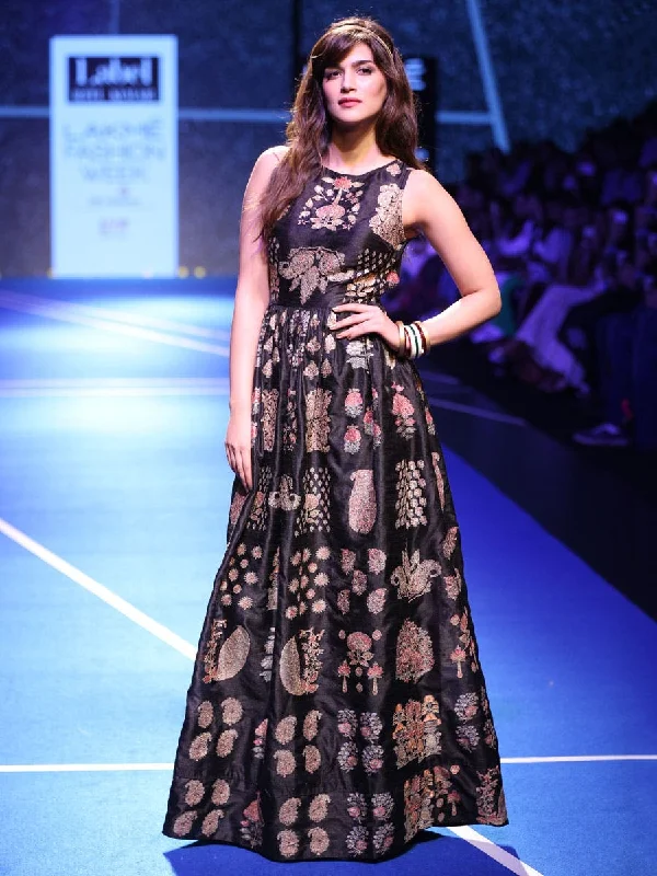 RI Ritu Kumar Black Embroidered Dress Club unclassified dresses