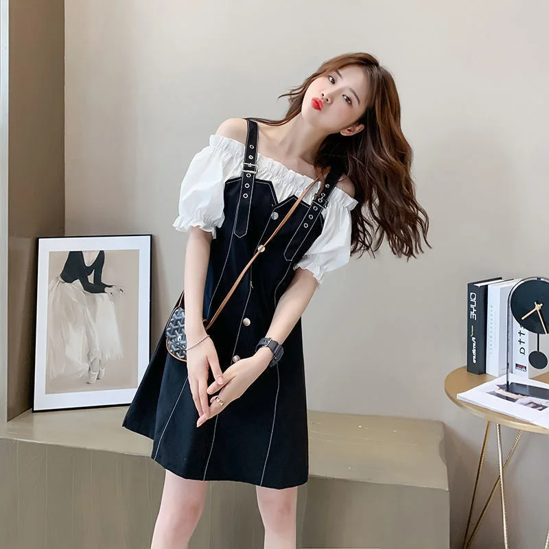 Summer Strap Puff Sleeve Dress Vacation unclassified dresses