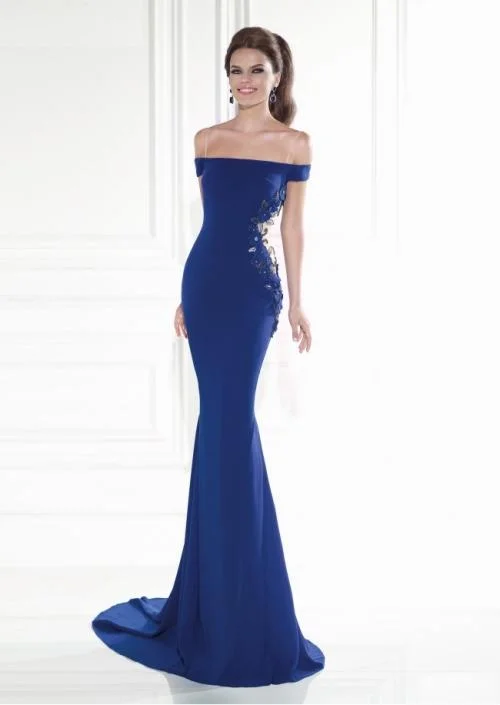 Tarik Ediz - 92572 Off Shoulder Trumpet Prom Dress Petite unclassified dresses