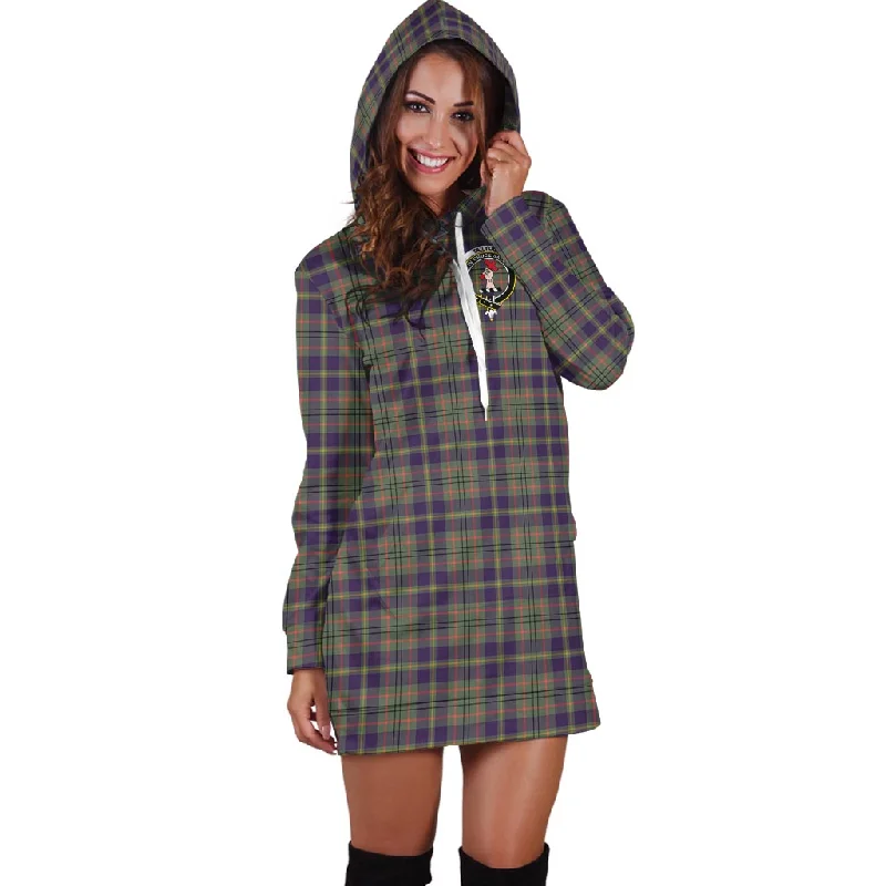 Taylor Weathered Tartan Hoodie Dress with Family Crest Trendy unclassified dresses