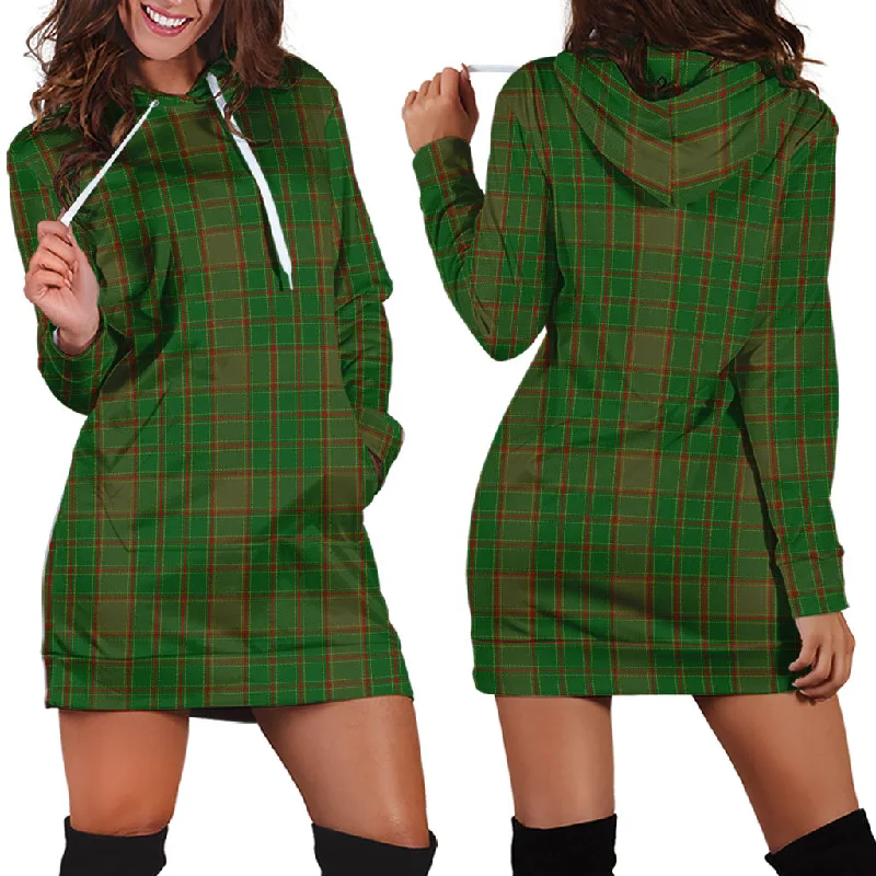 Terry Tartan Hoodie Dress Cotton unclassified dresses