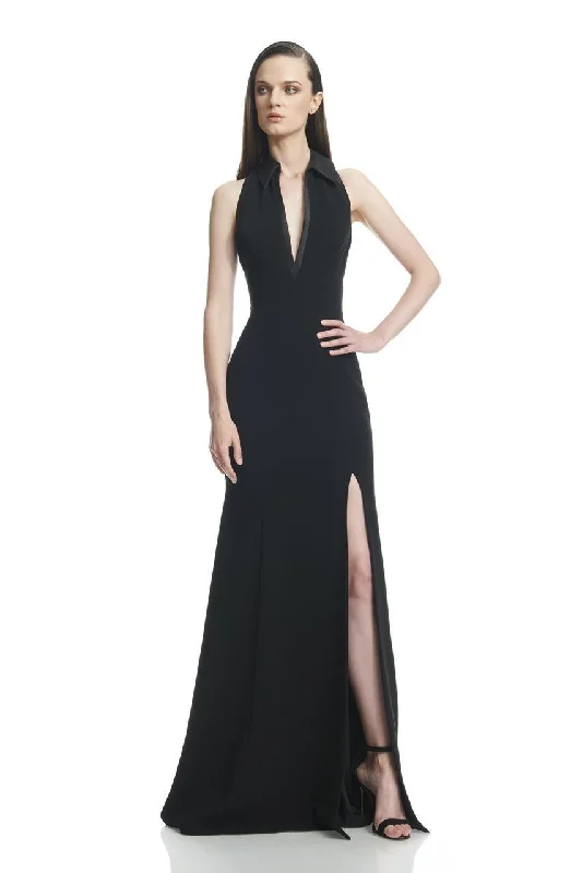 Theia - 882432SC Plunging V-Neck Cutout Back A-Line Dress Graduation unclassified dresses