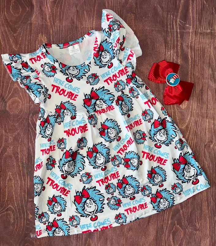 Thing One and Thing Two Dress Seuss and Bow Stretchy unclassified dresses