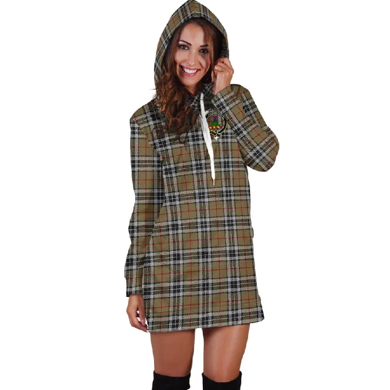 Thomson Camel Tartan Hoodie Dress with Family Crest Everyday wear unclassified dresses