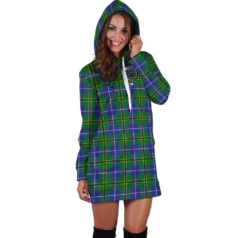 Turnbull Hunting Tartan Hoodie Dress with Family Crest Knitted unclassified dresses