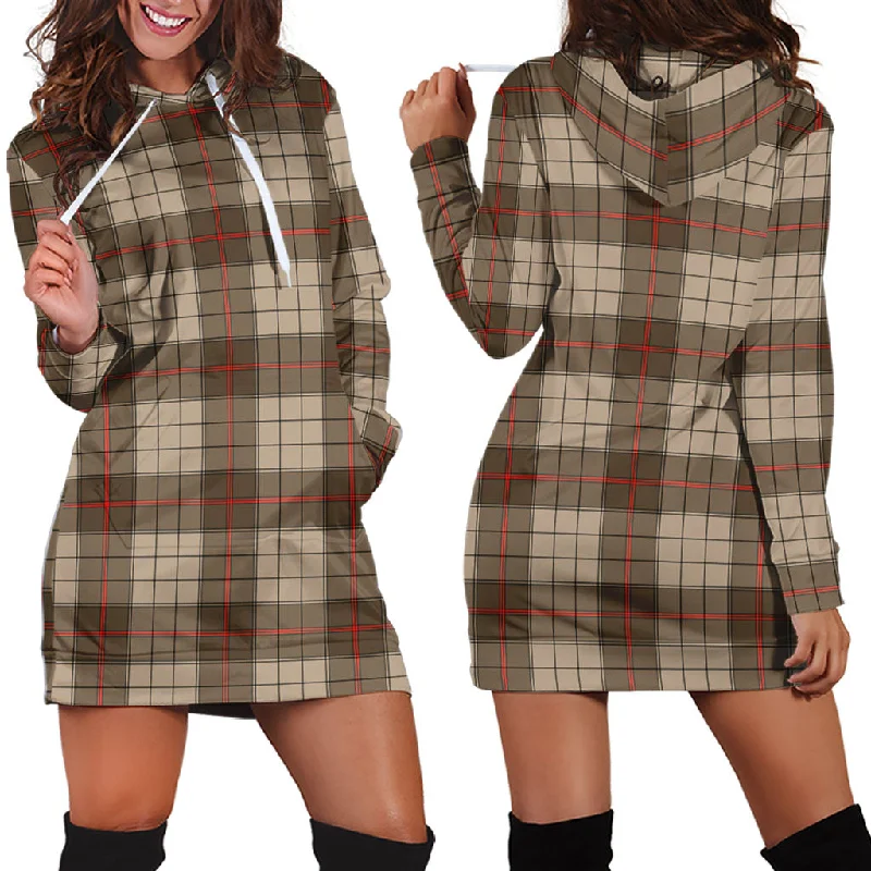 Ulster Brown Modern Tartan Hoodie Dress Satin unclassified dresses