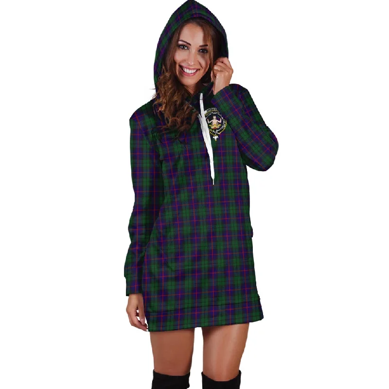 Urquhart Tartan Hoodie Dress with Family Crest Ruffled unclassified dresses