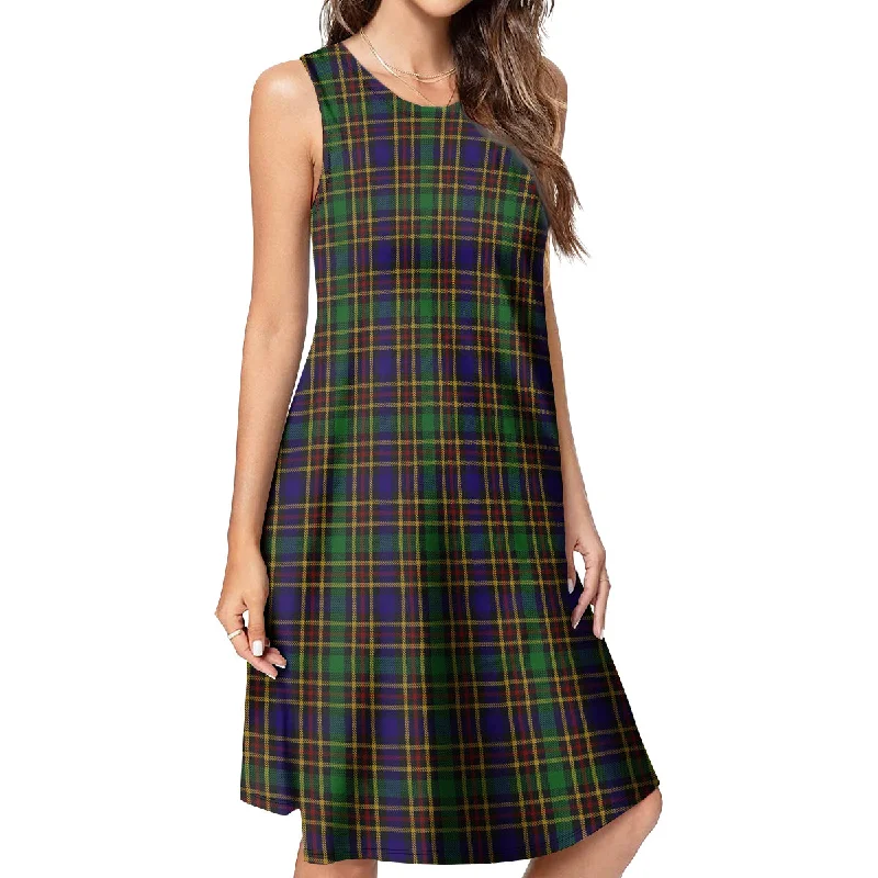 Vosko Tartan Womens Casual Dresses Embroidered unclassified dresses