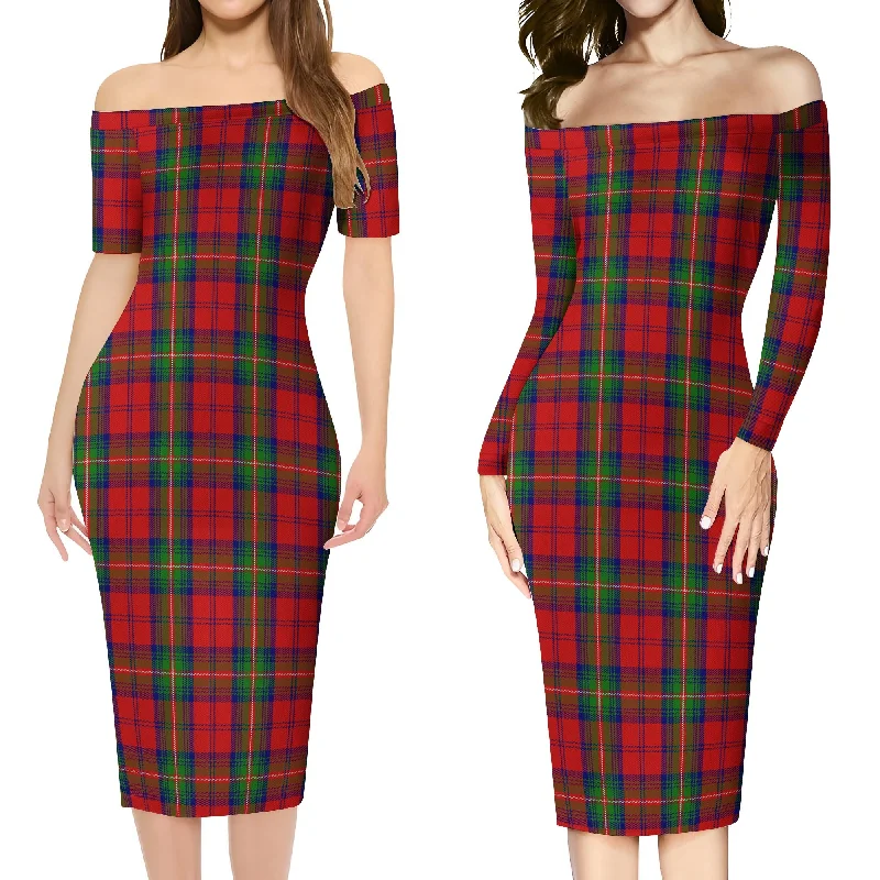 Waddell (Fife)-Greg Tartan Off Shoulder Lady Dress Plus size unclassified dresses