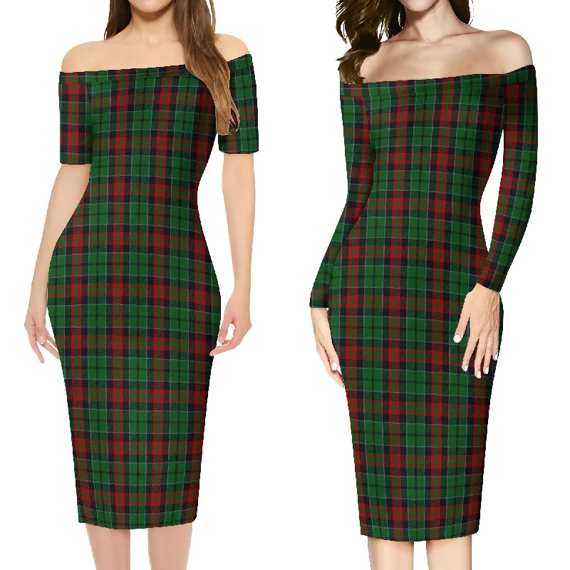 Walker Tartan Off Shoulder Lady Dress Short unclassified dresses