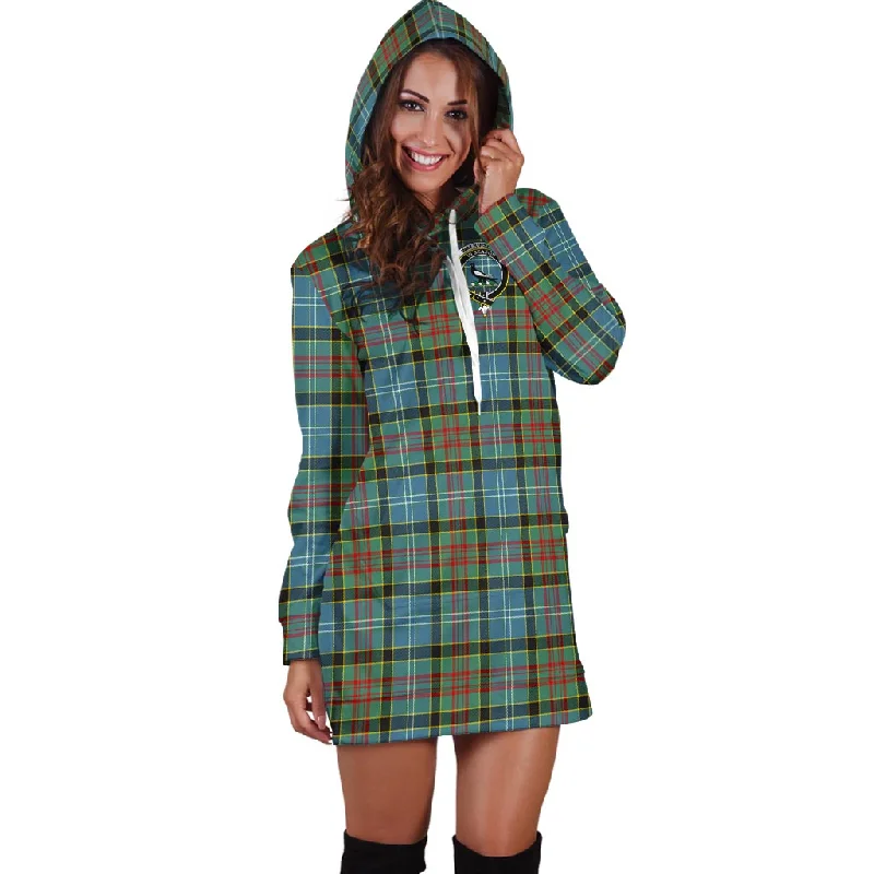 Walkinshaw Tartan Hoodie Dress with Family Crest Date night unclassified dresses