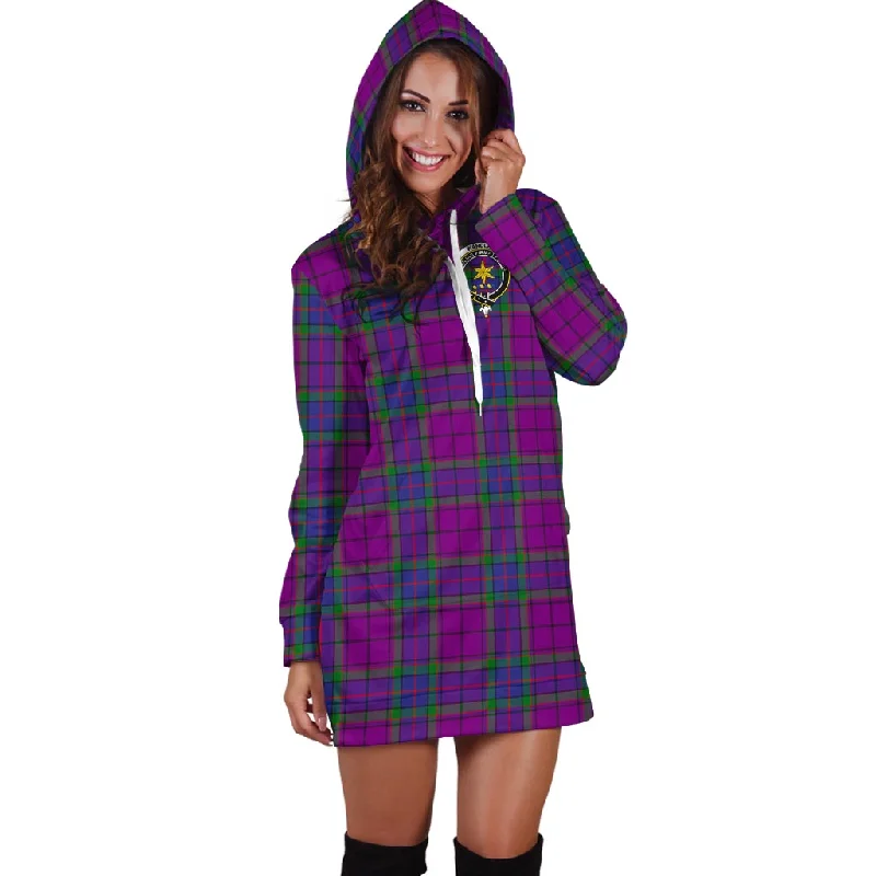 Wardlaw Modern Tartan Hoodie Dress with Family Crest Vacation unclassified dresses