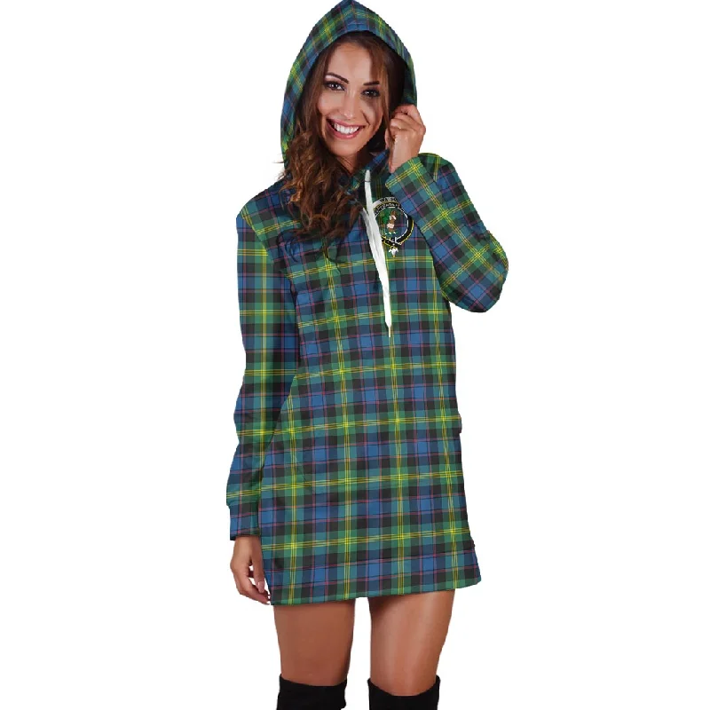 Watson Ancient Tartan Hoodie Dress with Family Crest Gothic unclassified dresses