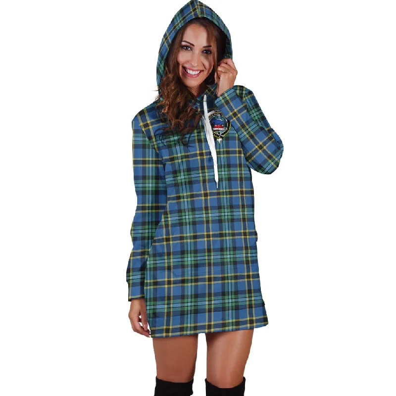 Weir Ancient Tartan Hoodie Dress with Family Crest Holiday unclassified dresses