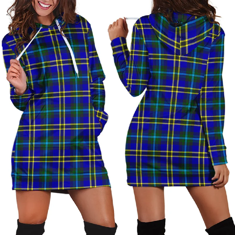 Weir Modern Tartan Hoodie Dress Ruched unclassified dresses