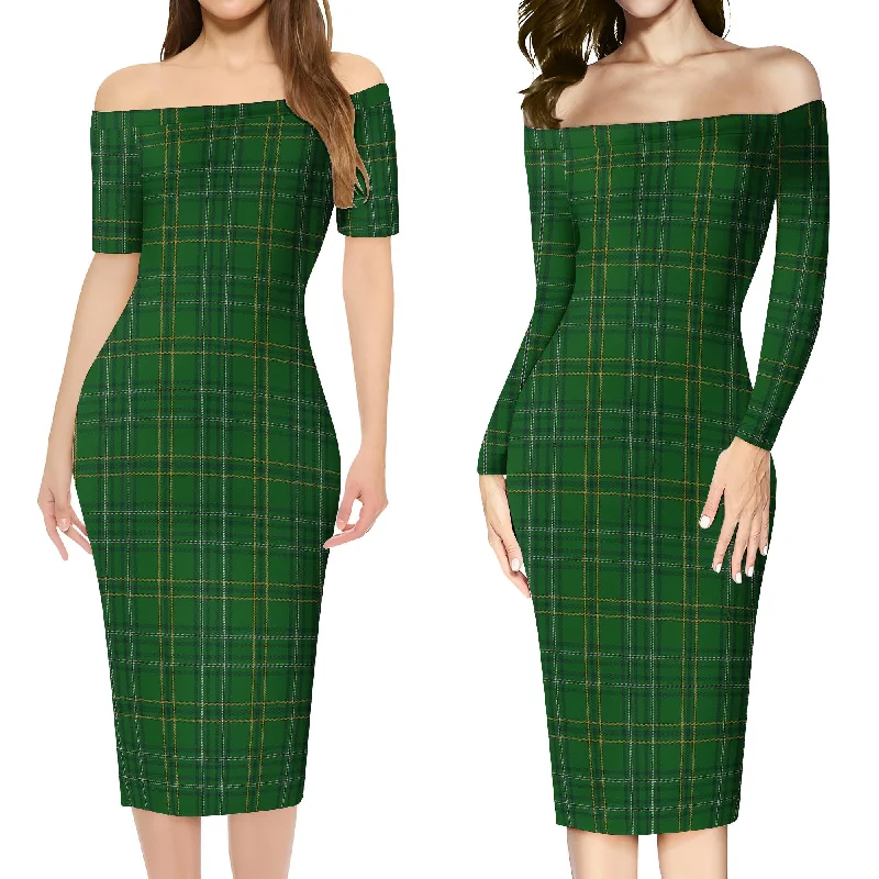 Wexford County Ireland Tartan Off Shoulder Lady Dress Comfortable unclassified dresses