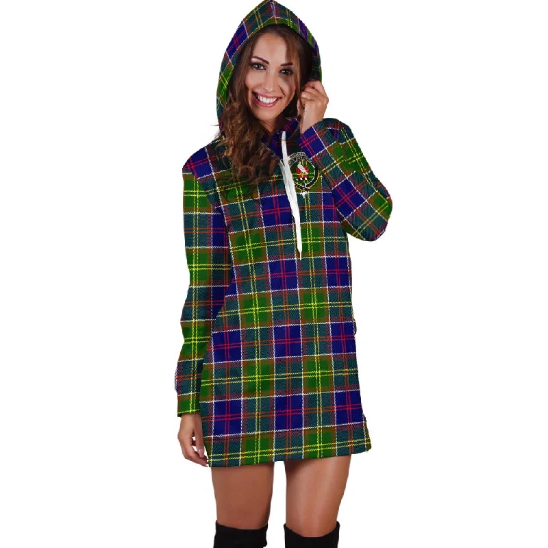 Whitefoord Tartan Hoodie Dress with Family Crest Chiffon unclassified dresses