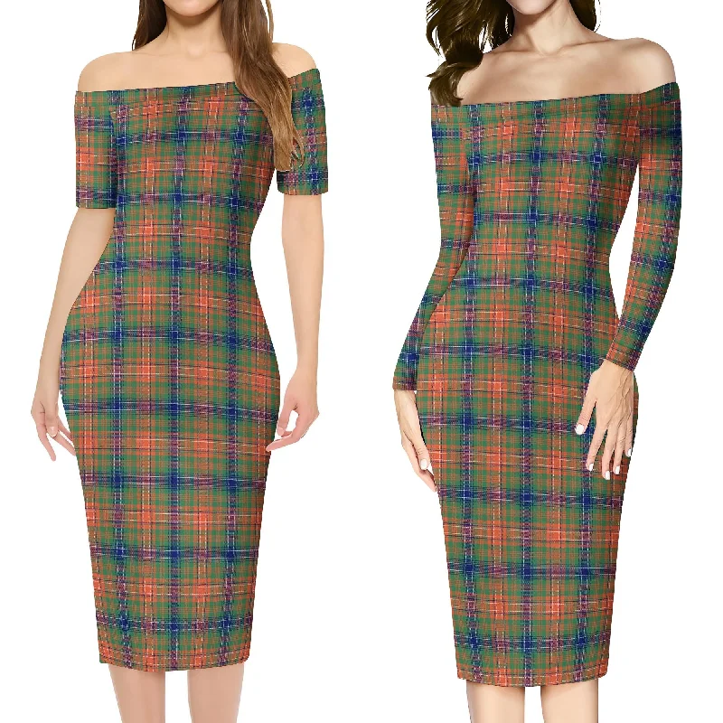 Wilson Ancient Tartan Off Shoulder Lady Dress Discounted unclassified dresses