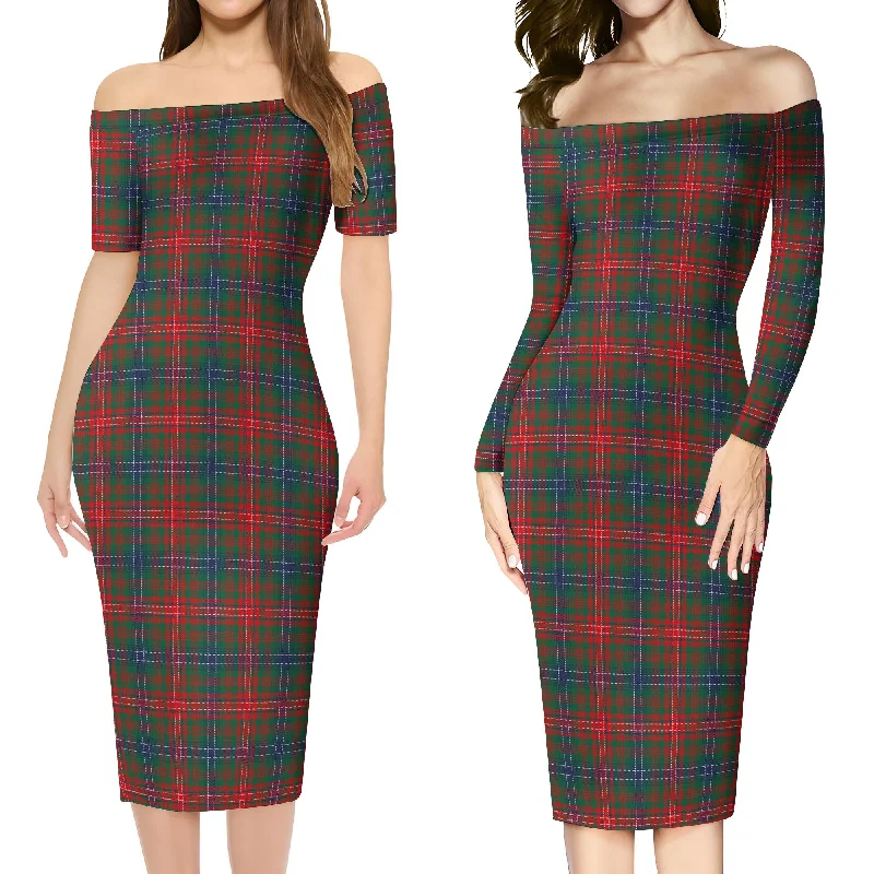 Wilson Modern Tartan Off Shoulder Lady Dress Vintage unclassified dresses