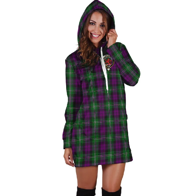 Wilson Tartan Hoodie Dress with Family Crest Metallic unclassified dresses