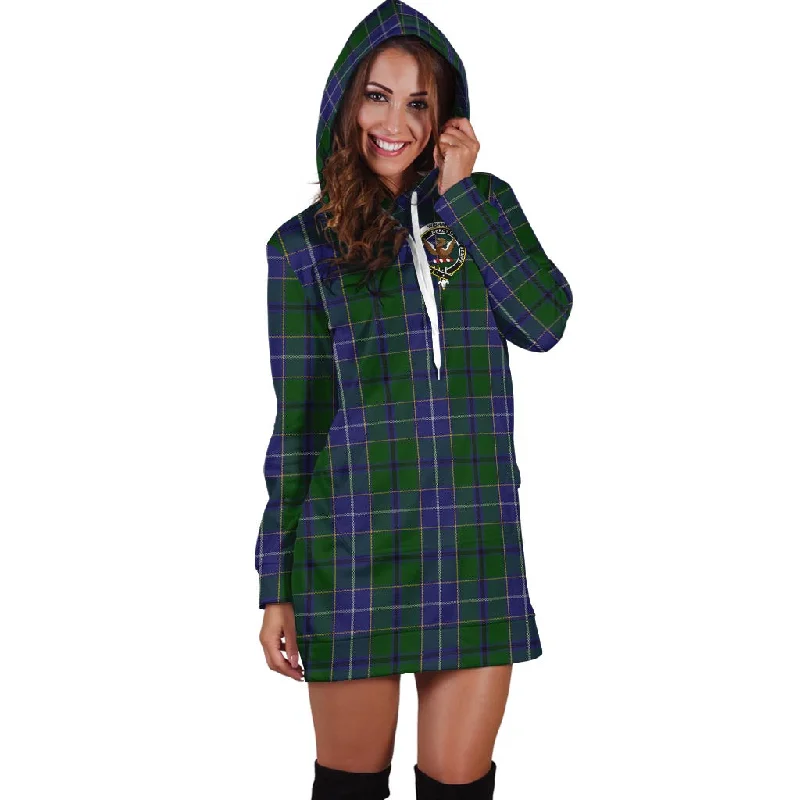 Wishart Hunting Tartan Hoodie Dress with Family Crest High-end unclassified dresses