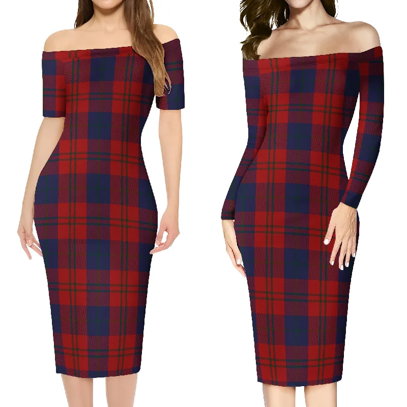 Wotherspoon Tartan Off Shoulder Lady Dress Backless unclassified dresses