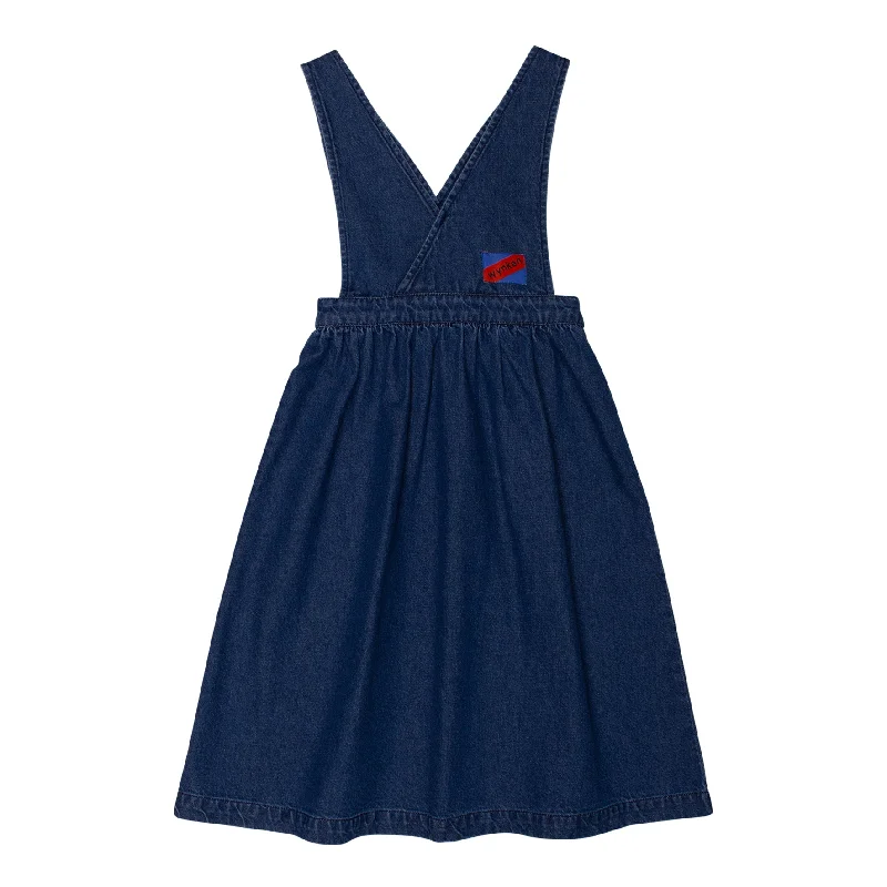 Mid wash denim long Pinafore dress by Wynken Velvet Maxi Skirt