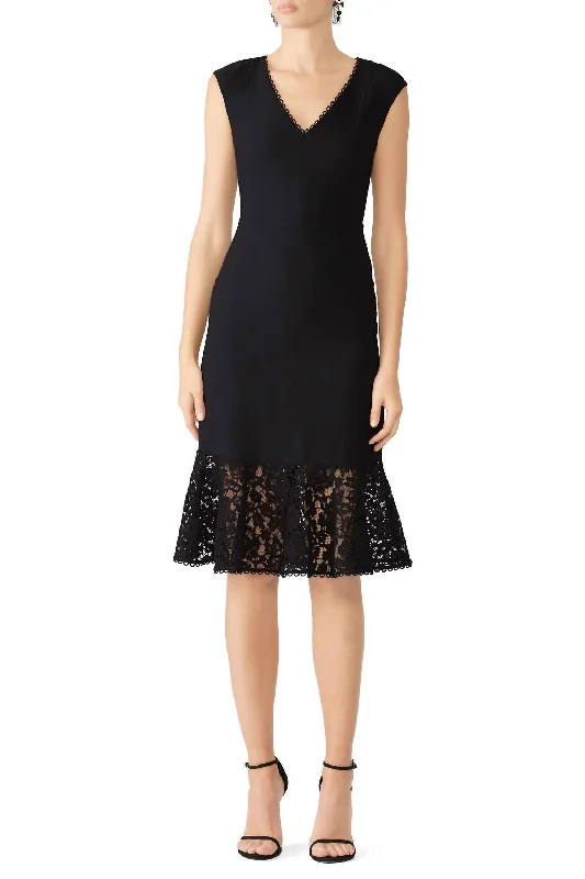 Collection Tulip Lace Dress In Black Casual Lace Dress