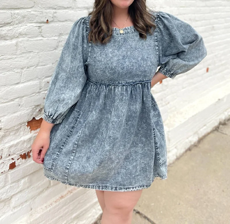 Drew Denim Dress Distressed Denim Skirt